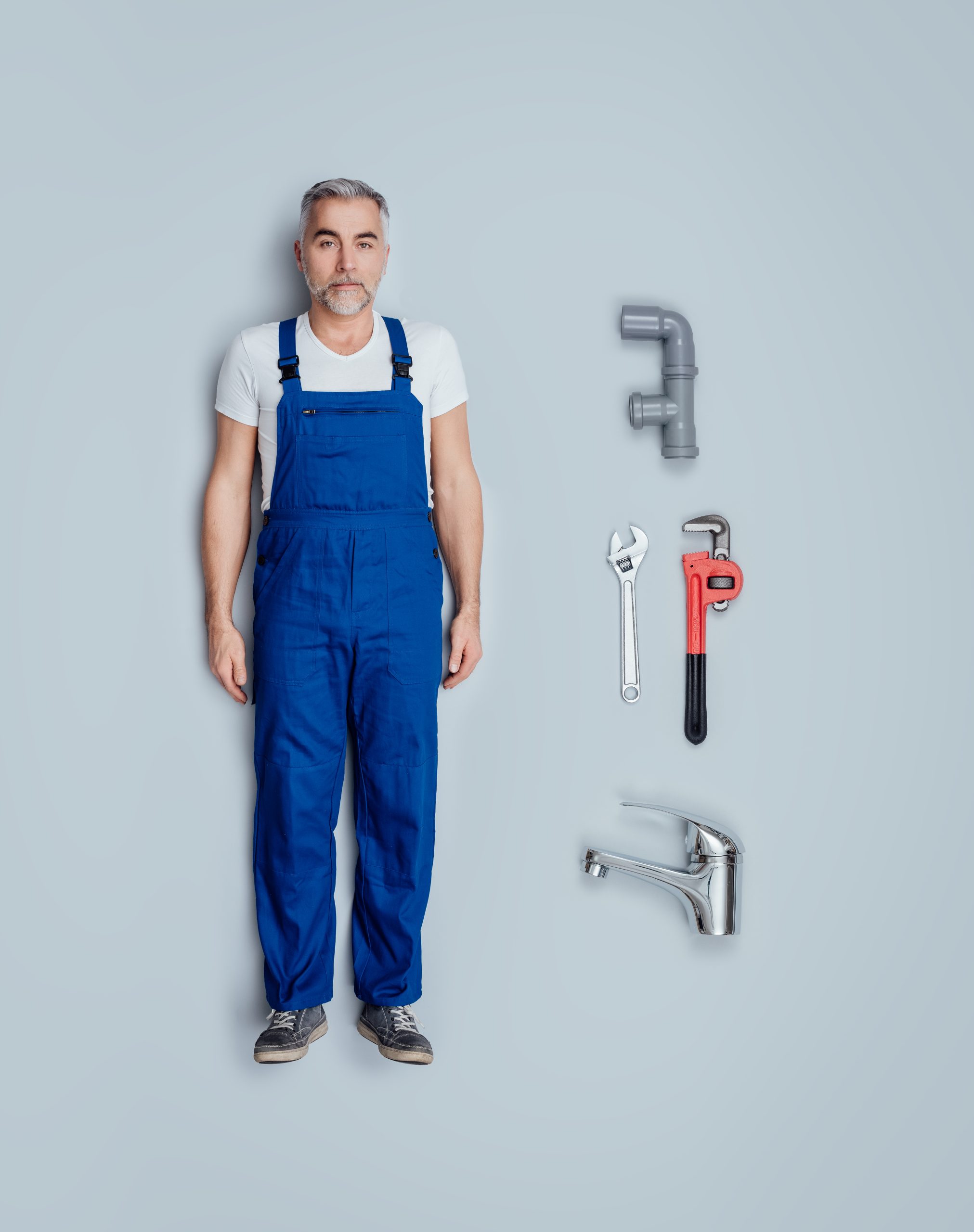 plumber with tools